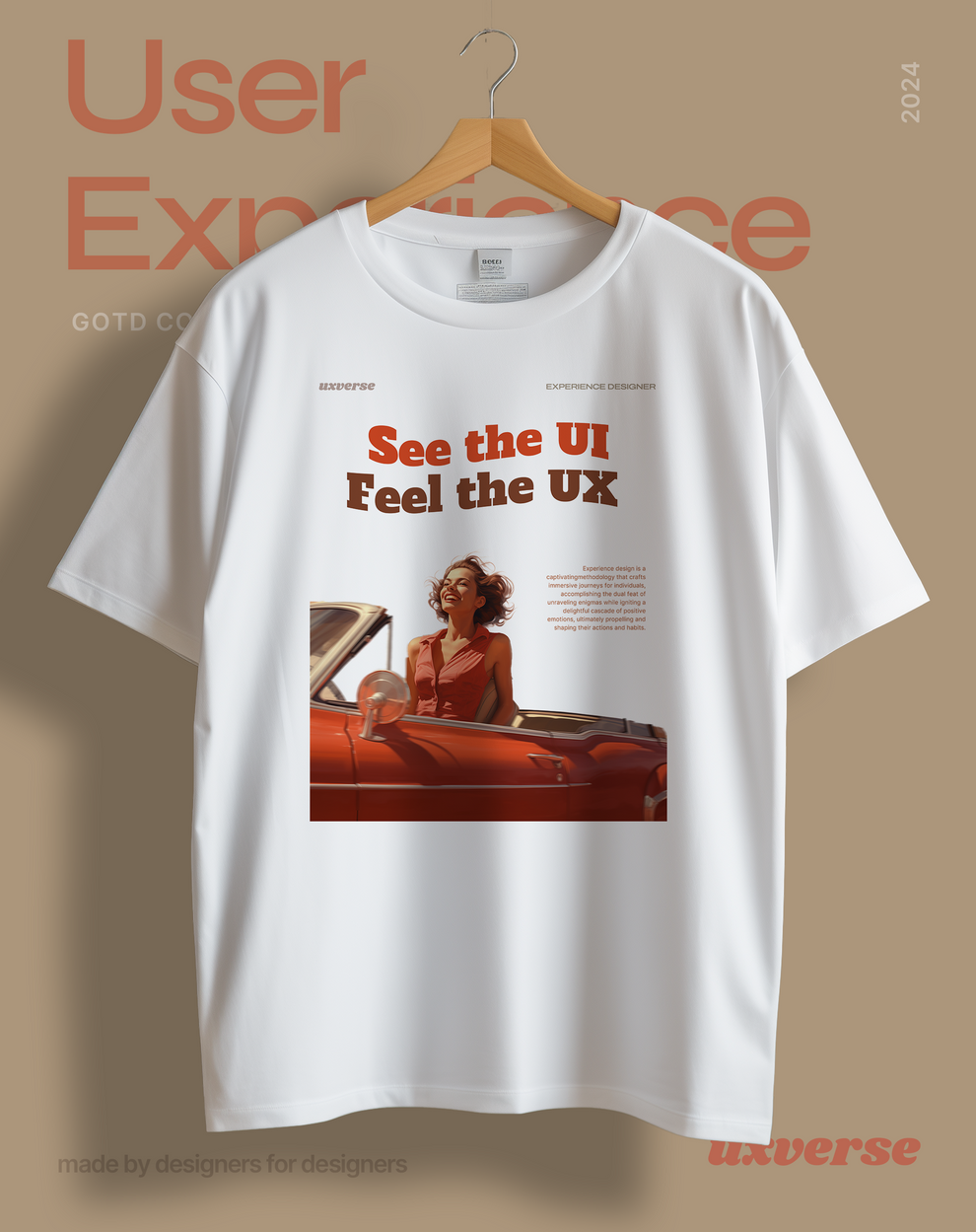 See the UI, feel the UX | Unisex UX Design Tshirt β uxverse